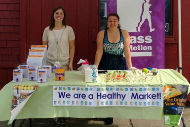 Martha and Liz tabling for Worcester Food Policy Council t an event