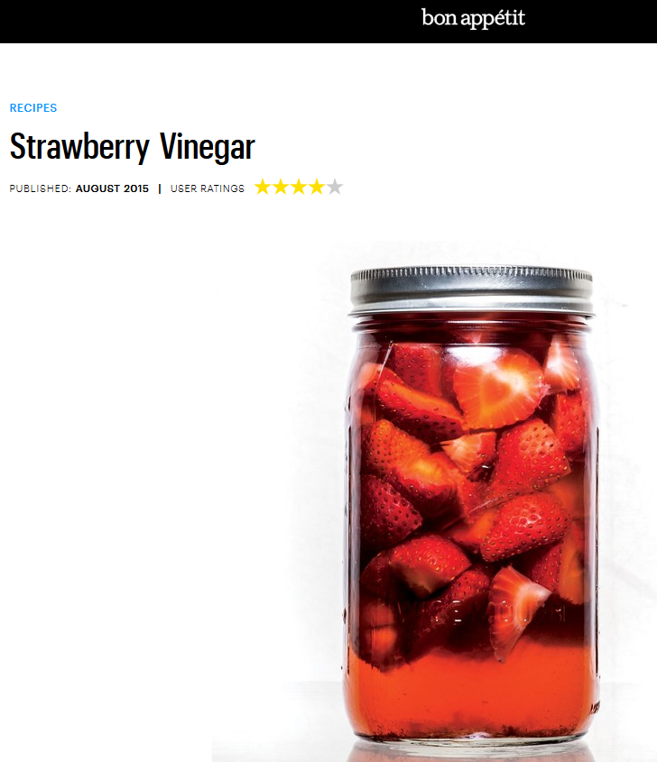 bon appetit strawberry vinegar